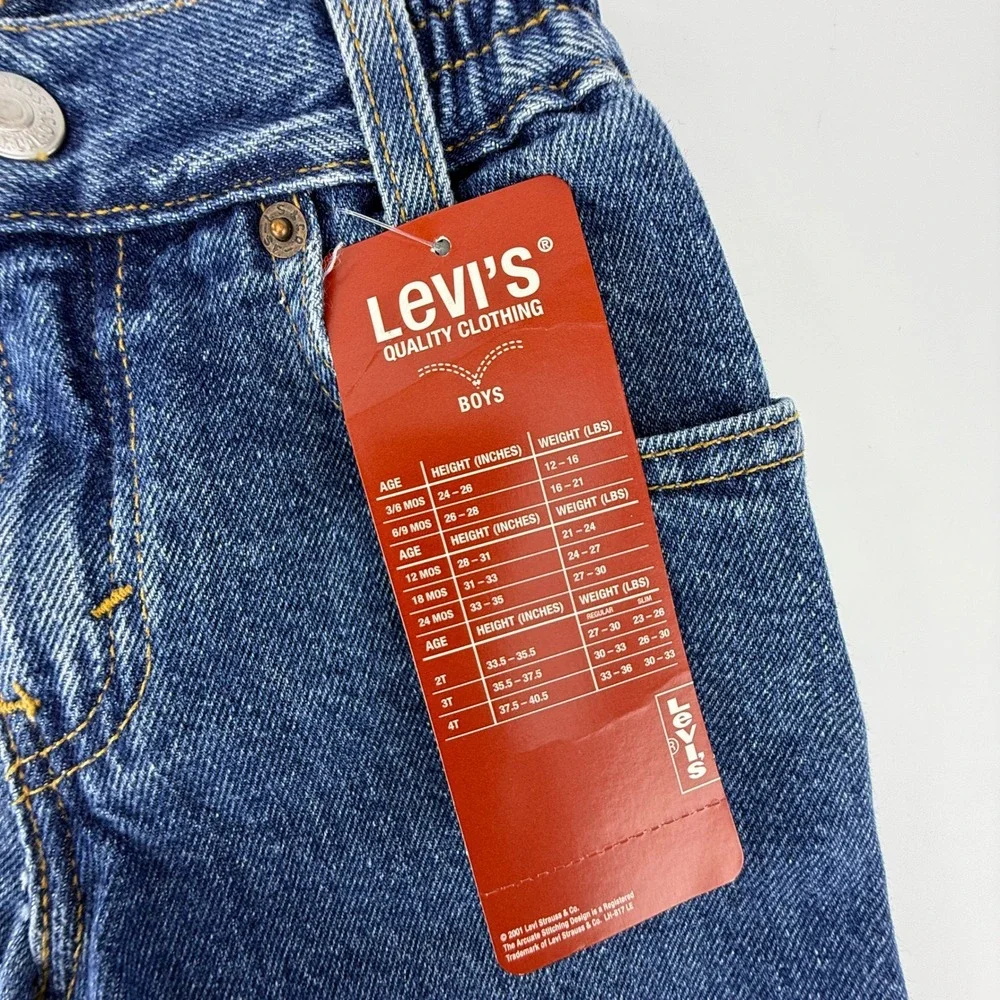 Vintage 90s Levis 550 Relaxed Fit Denim Shorts Toddler Size 2T Blue NWT NOS Y2K
